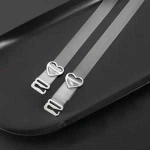 [피커]오프숄더 브라끈 투명 하트버클 1cm