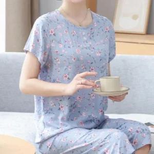 [피커]빅사이즈잠옷 여름 면 투피스 잠옷 홈웨어 빅사이즈