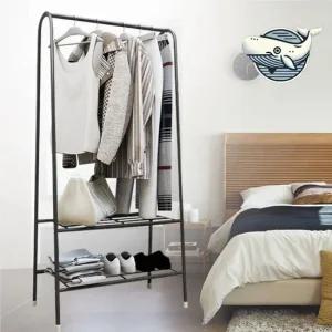 철제 수납형 행거 옷 정리대 자취방 필수품 스탠드옷걸이 옷걸이행거 2단행거 미니행거