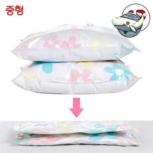 예쁜 꽃무늬 진공 압축팩 대형 다용도 수납백 의류정리 이불비닐봉투 자취필수템
