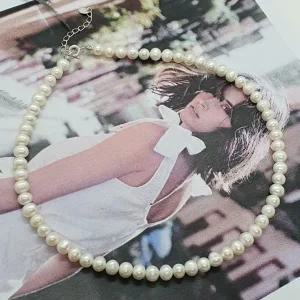 [RG56POQ1]6mm 담수 진주 클래식 목걸이 925실버 길이조절