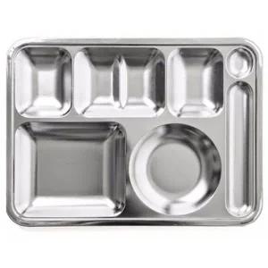 [RG56N4P6]스텐 식판 급식판 배식판 성인식판 수저 4찬