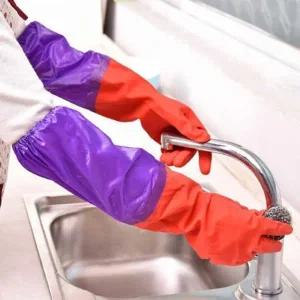 [RG56M90U]롱 기모고무장갑 긴팔토시 김장 세차