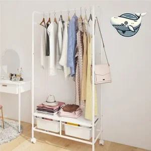 다용도 수납 행거 의류 정리대 2단 이동형 행거수납장 수납행거 서랍식행거 다용도행거