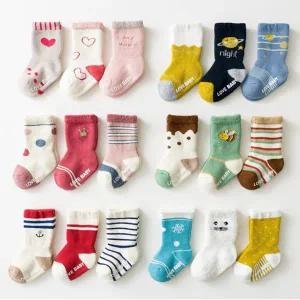 [보리보리/엠에스키즈]라떼 미끄럼방지 기모 양말 3족세트(0-5세)