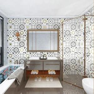 [RGK363P6]타일스티커 욕실인테리어 20X20cm5장 PGDT