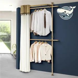 다용도 수납형 커튼행거 옷걸이 특대형 수납 시스템행거 원룸행거 폴행거 옷걸이행거