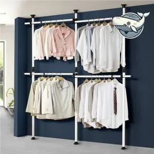 조립식 벽면 수납 옷장 4단 모듈형 행거 시스템행거 원룸행거 폴행거 옷걸이행거