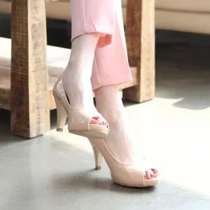 [피커]국내제작 민자 유광 토오픈힐 가보시 여성 펌프스힐