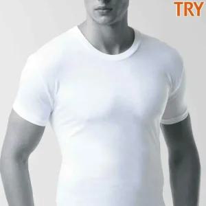 [피커]트라이 크루넥 남성 남자반팔티 면티 무지 흰색