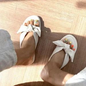 [피커]데일리 라운드 리본슬리퍼 리본 포인트 쪼리 슬리퍼