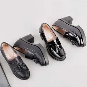 [피커]태슬로퍼 중굽 통굽로퍼 키높이 단화 여성구두 통굽