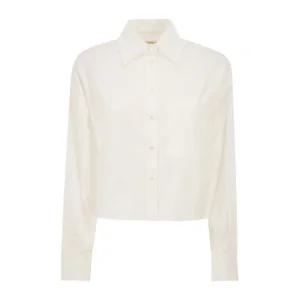 위켄드 체스트 포켓 플리츠 백 코튼 옥스포드 셔츠 2615111091600 001