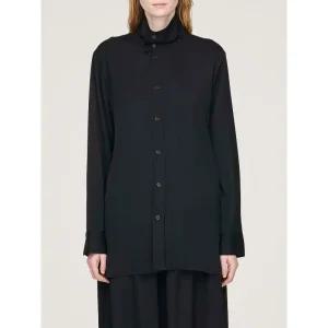와이쓰리 스탠드업 칼라 레이온 트윌 셔츠 MJX4752 BLACK
