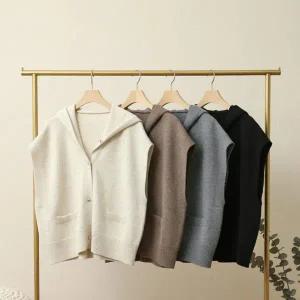 [신세계라이브쇼핑][옷자락] 여자 가을 겨울 후드 단추 레이어드 베스트 자켓