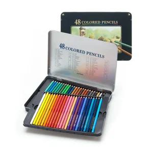 문화 48색 연필(틴케이스)전문가용색연필 화방용연필 미술연필 학생연필 어린이연필 다용도연필 연필 연필