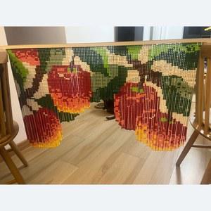 사과 비즈발 커튼 도안 핸드메이드 키트 비즈 미니 파티션 만들기 레트로