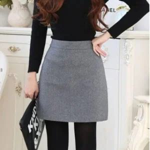 여자 겨울 캐주얼 모직 A라인 필수템 치마 기본 스커