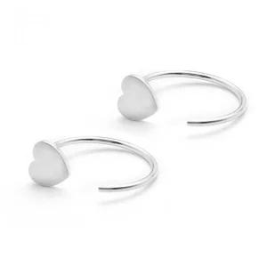 92.5 실버 하트 후프 순은 귀걸이-silver7135