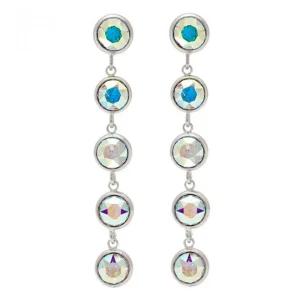 오스트리아 크리스탈 방울방울 롱 드롭 귀걸이