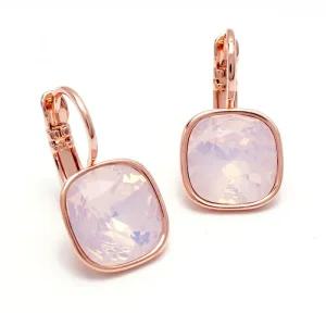 오스트리아 크리스탈 쿠션컷 로즈골드 10mm 귀걸이- 로즈워터 오팔 ESG2160