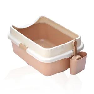 탐나는 고양이 화장실 평판(화이트커피)후드형 자동 변기 펠렛 모래통 캣토일 평판형