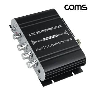 Coms Hi-Fi 2.1채널 오디오 앰프 우퍼 2.1CH 사운드 Amplifier 20Wx2 40W서브 블랙 검정 용품 음향 스피커