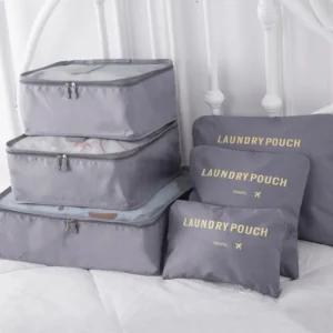 휴대용이너백 여행용 수납파우치 6종세트 그레이미니치 여행치 캐리어치 압축치 치세트 이너백 파우치 화장