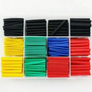 케이블 전선 보호 커버 전기선 보호관 튜브 530개입 수축세트 모듬 고무 열고무 열수축 열 본드 블랙