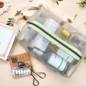 손잡이 파우치 대용량 화장품 투명 메쉬 여행용소형치 용치 다용도치 화장품치 핸들 보관치 대형 쉬치 미니