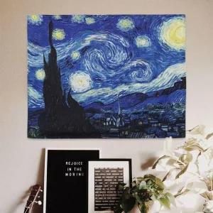 패브릭 별이빛나는밤 반고흐 포스터 M벽장식 꾸미기 월데코 인테리어 촬영소품 용소품 방꾸미기 가랜드