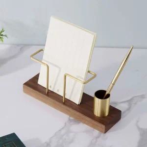 월넛 메모꽂이고급 종이 용지 책상소품 데스크 서재 장식용