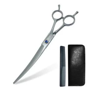 애견 7인치 커브 가위 세트 (블루) 미용 곡선 동물가 가집 요술 반려