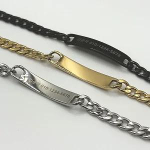 써지컬 각인 치 매 팔찌 실버 노인 인식표 환자미아방지은 목걸이 은목걸이