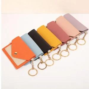 [룽스]키링 포켓 스티치 가죽카드지갑 미니 1P