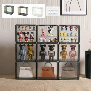 키밍 아크릴 피규어정리함 소형 보관함 케이스 장식장 진열 방진 수납함 어장식장 전시 다용도 3칸 칸막이