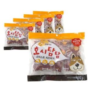 5개 묶음할인 호시탐탐 모이스트 치즈버거 600g애완동물용간식 반려 반려견 낱개포장 강아지