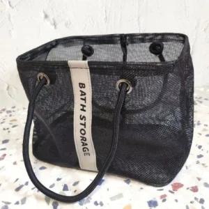 물빠짐바구니 메탈 프레임 메쉬 목욕 블랙 소형샤워가방 쉬백 수영 놀이 비치백 여름 미니