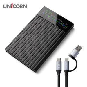 유니콘 스마트LCD 2.5인치 HDD SSD 외장하드케이스 USB3.2Gen1 A+C타입젠더 슬라이딩결합 HSD-L20외부 저장