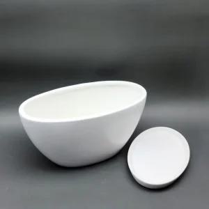 모던 도기화분 타원형 28x14x14cm 무광 화이트집 예쁜 다육 식물 선물 장식 디자인 꾸미기 정원 도자기 인