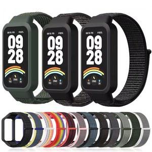 Mi Band 8 9 Xiaomi 스마트 밴드 액티브 팔찌 글로벌 버전 나일론 루프 시계 Miband 손목 용 스트랩