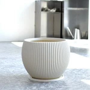 이코스 펌킨단지 플라스틱 화분 30x26cm 아이보리플라워 꽃집 분배 인테리어 정원 원예 베란다 디자인 심플