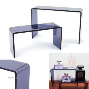 아크릴 선반 사진촬영 프라모델 피규어 ㄷ자 거치대 투명블랙 스모그 건담 피어 장식 진열대 전시대 디스플