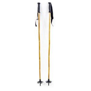 부야! 대나무 활강 스키 폴 - 알파인 폴, 블랙 그립과 바스켓, 남녀, 겨울 나무 포함