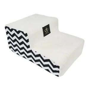 도그포즈 북유럽밸런스 지그재그 2단 아이보리반려동물계단 가정용 용강아지 실내용 애완용 침대 애견용 용