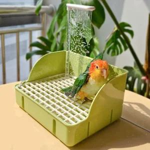 앵무새 목욕 욕조 스프레이 샤워 조류 수영장 새장