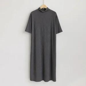 [66-110] 페러 하프넥 골지 반팔 원피스