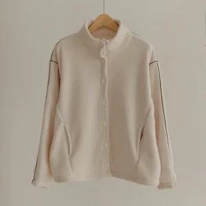 [66-120] 매티 배색 하이넥 후리스 점퍼