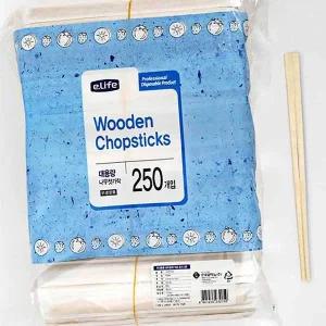 [골드스마일]백양목 젓가락 일회용 250개 나무 대용량 공예 수저
