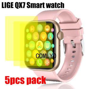 LIGE 스마트 워치 QX7용 필름 5개 1.85인치 화면 보호기 커버 HD TPU